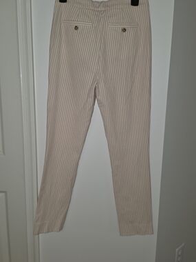 Anthropologie The Essential Slim Pink Striped Trousers Size 2